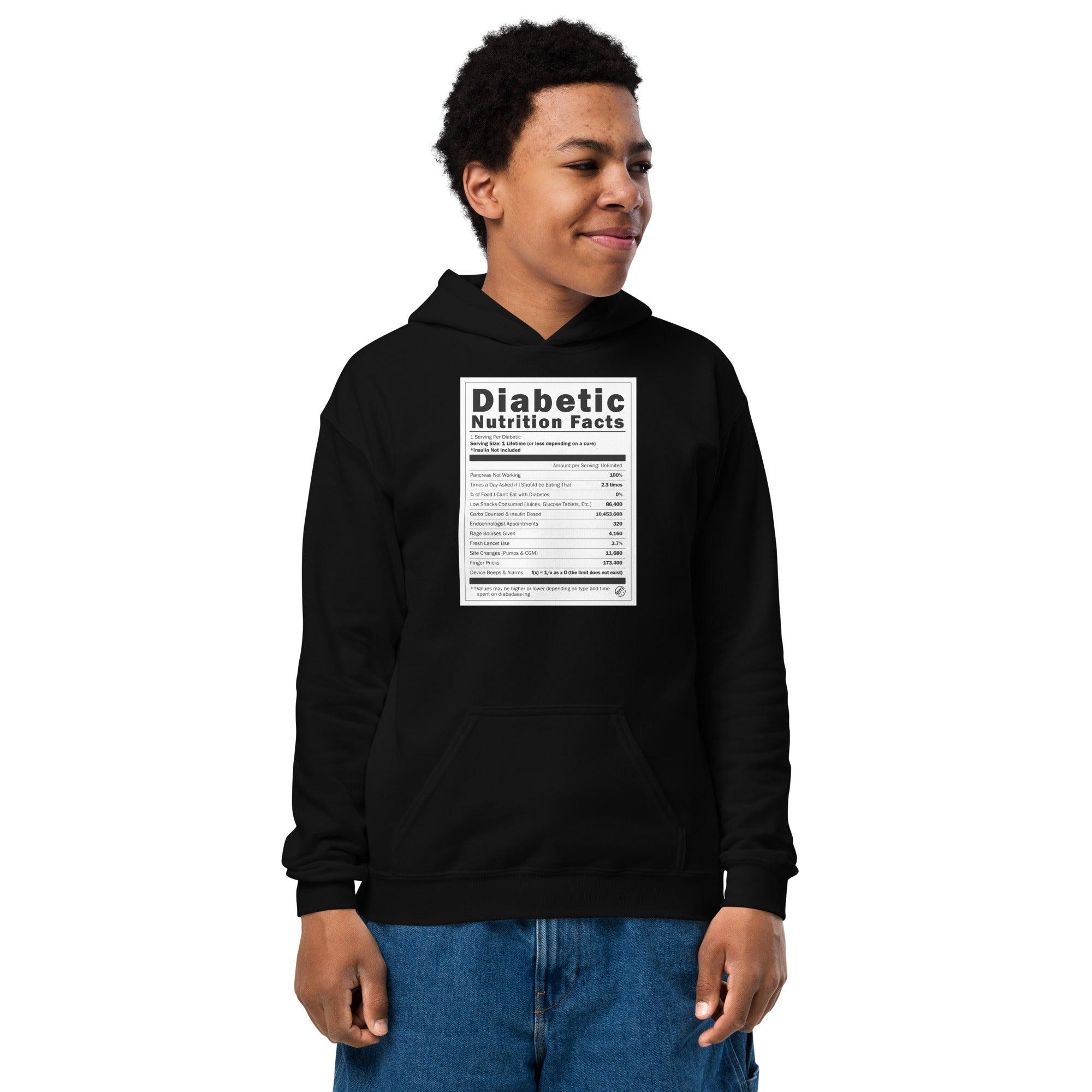 ExpressionMed Diabetic Nutrition Facts Label Youth Heavy Blend Hoodie  Nutrition Label,  