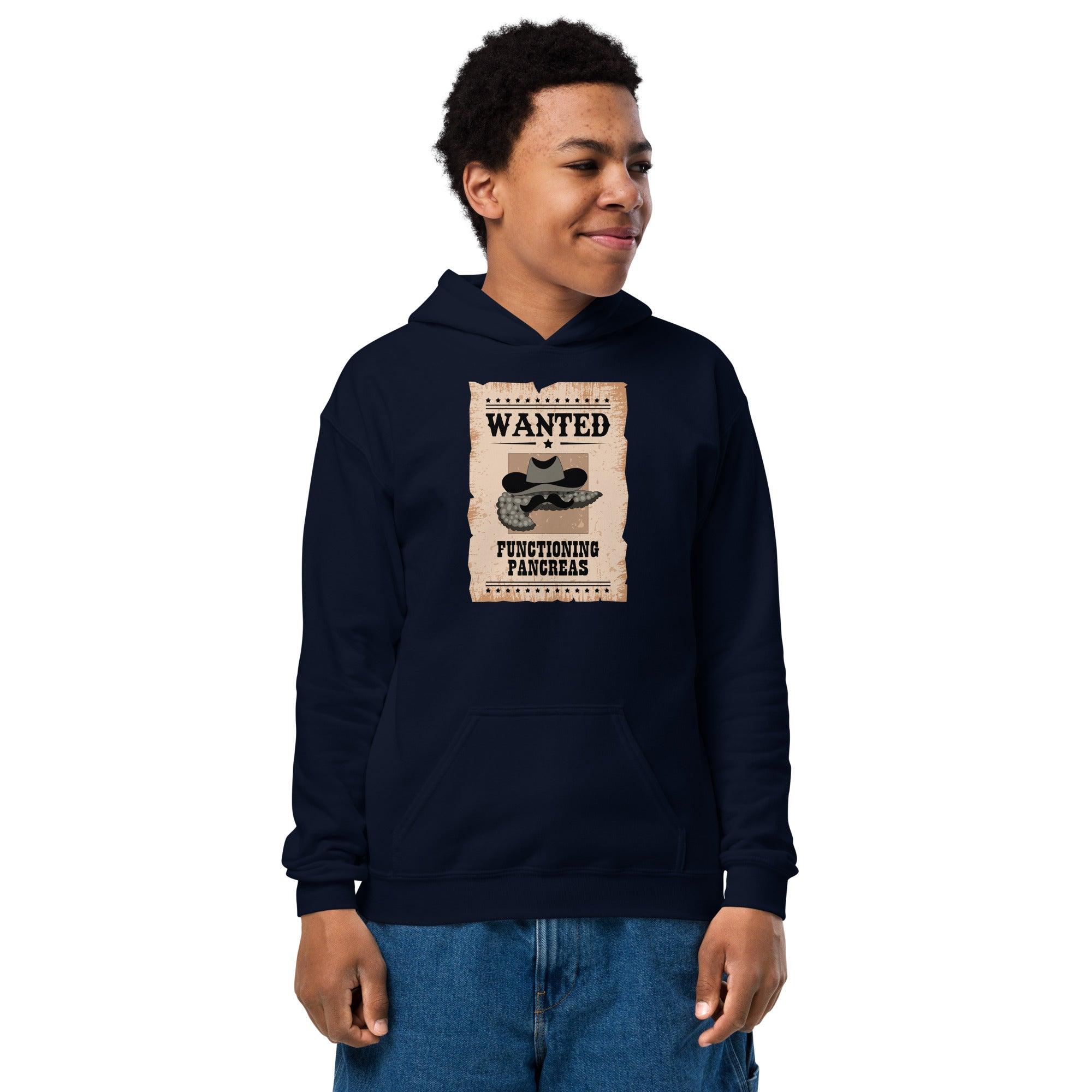 ExpressionMed Wanted Poster in Antique Brown Youth heavy blend hoodie