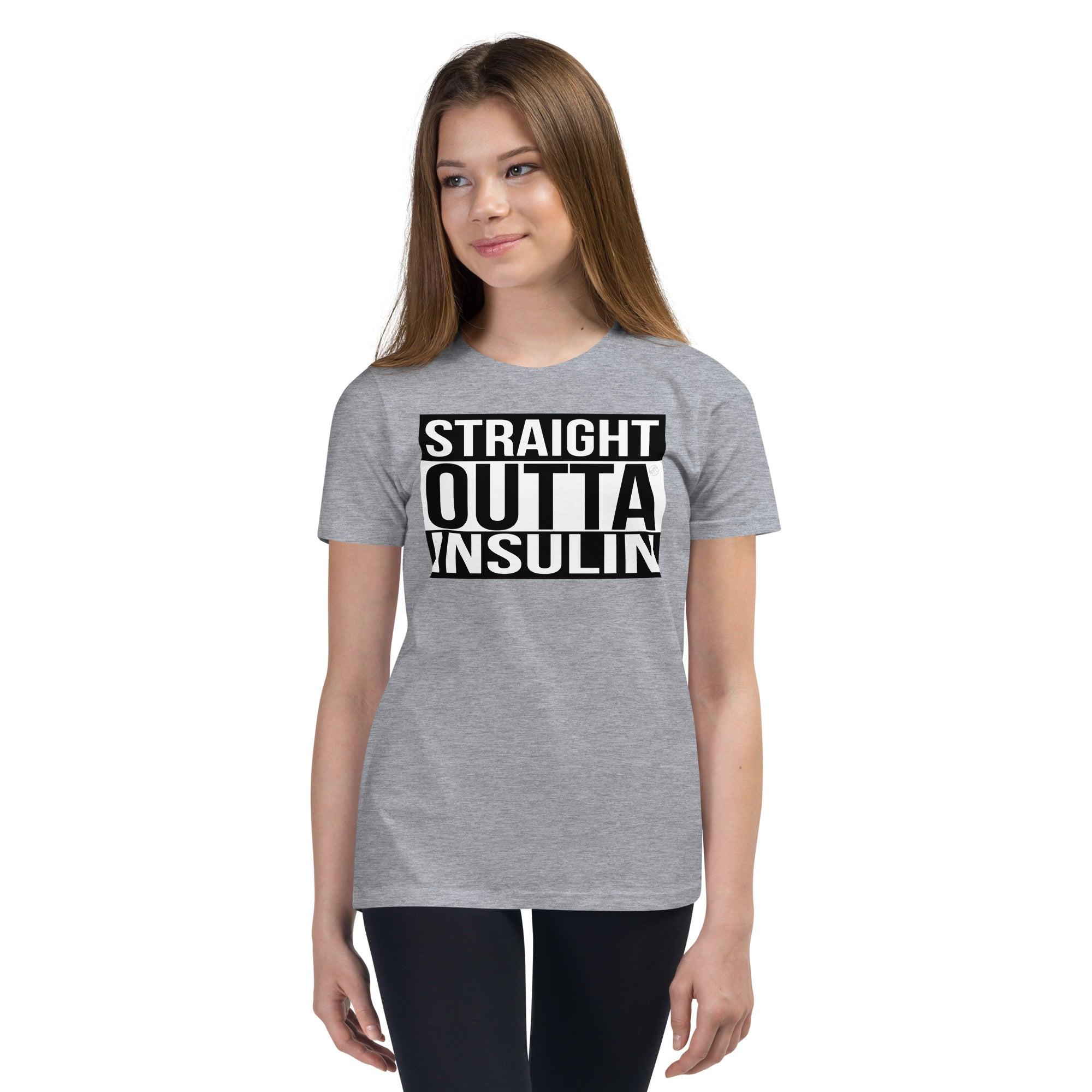 ExpressionMed Straight Outta Insulin Youth Short Sleeve T-Shirt