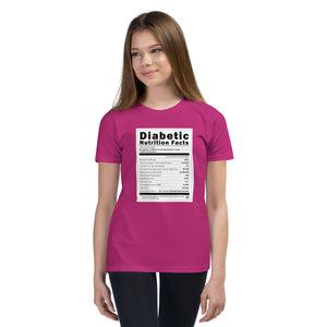 ExpressionMed Diabetic Nutrition Facts Label Youth Short Sleeve T-Shirt  Nutrition Guide,  