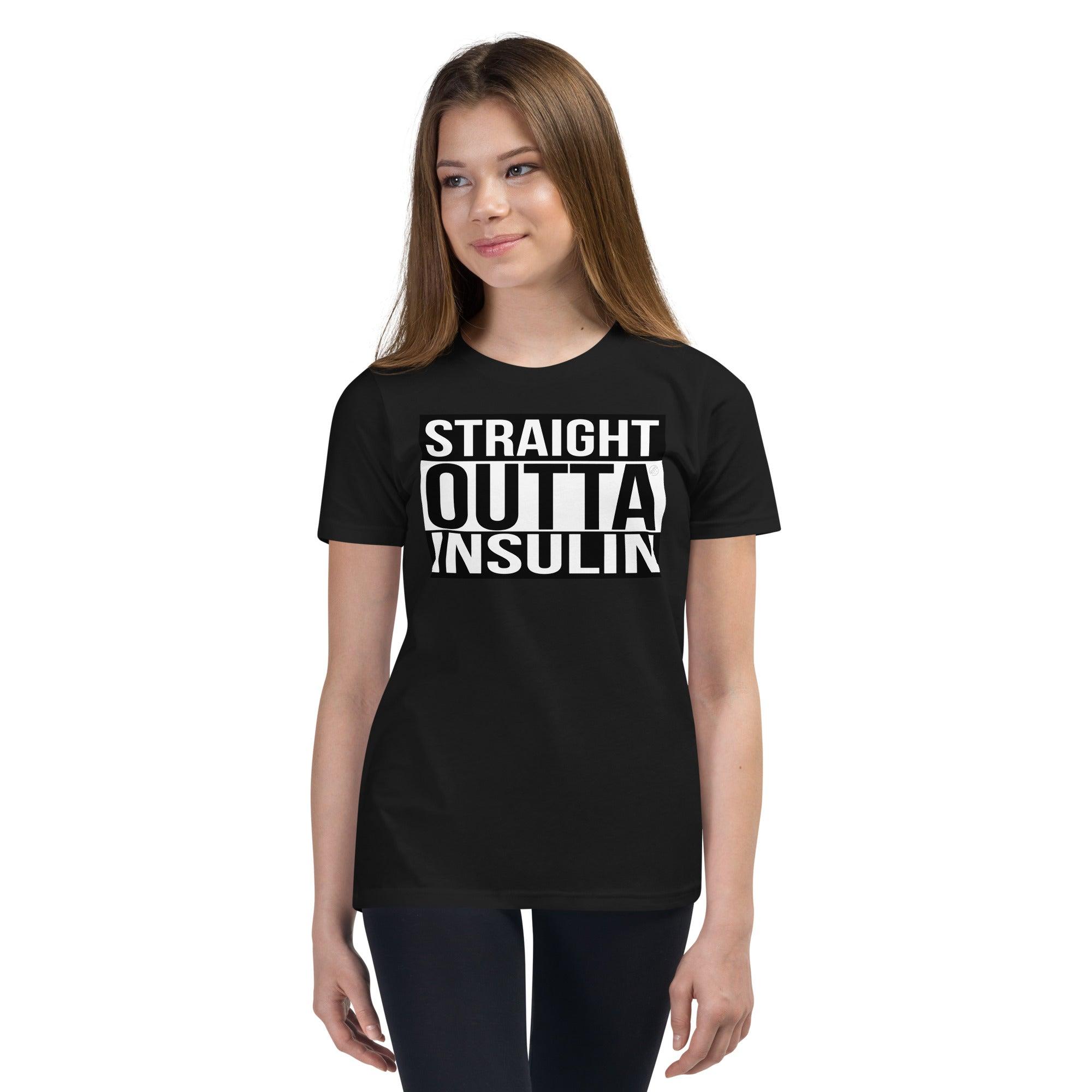 ExpressionMed Straight Outta Insulin Youth Short Sleeve T-Shirt