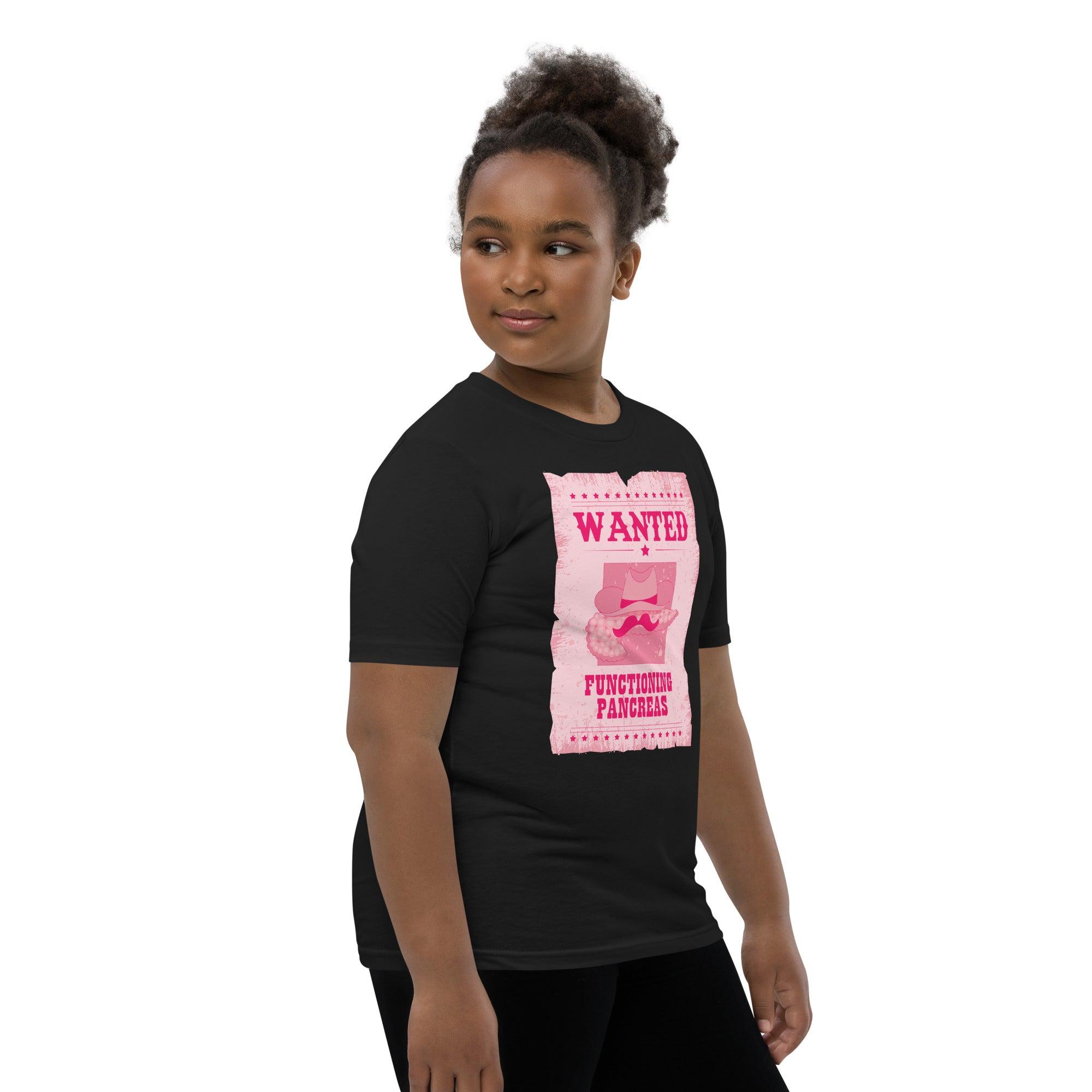 ExpressionMed Wanted Poster in Pink Youth Short Sleeve T-Shirt