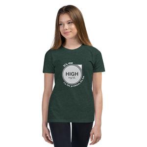 ExpressionMed High, I'm the Problem Youth Short Sleeve T-Shirt Innovative design featuring CGM symbol and Taylor Swift lyric fusion