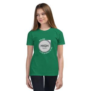 ExpressionMed High, I'm the Problem Youth Short Sleeve T-Shirt Diabetes monitoring symbol and Taylor Swift lyric mashup