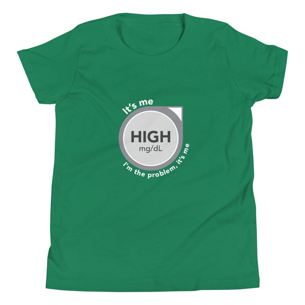 ExpressionMed High, I'm the Problem Youth Short Sleeve T-Shirt Intersection of health and music: CGM symbol meets Taylor Swift's 'Anti-Hero' lyrics