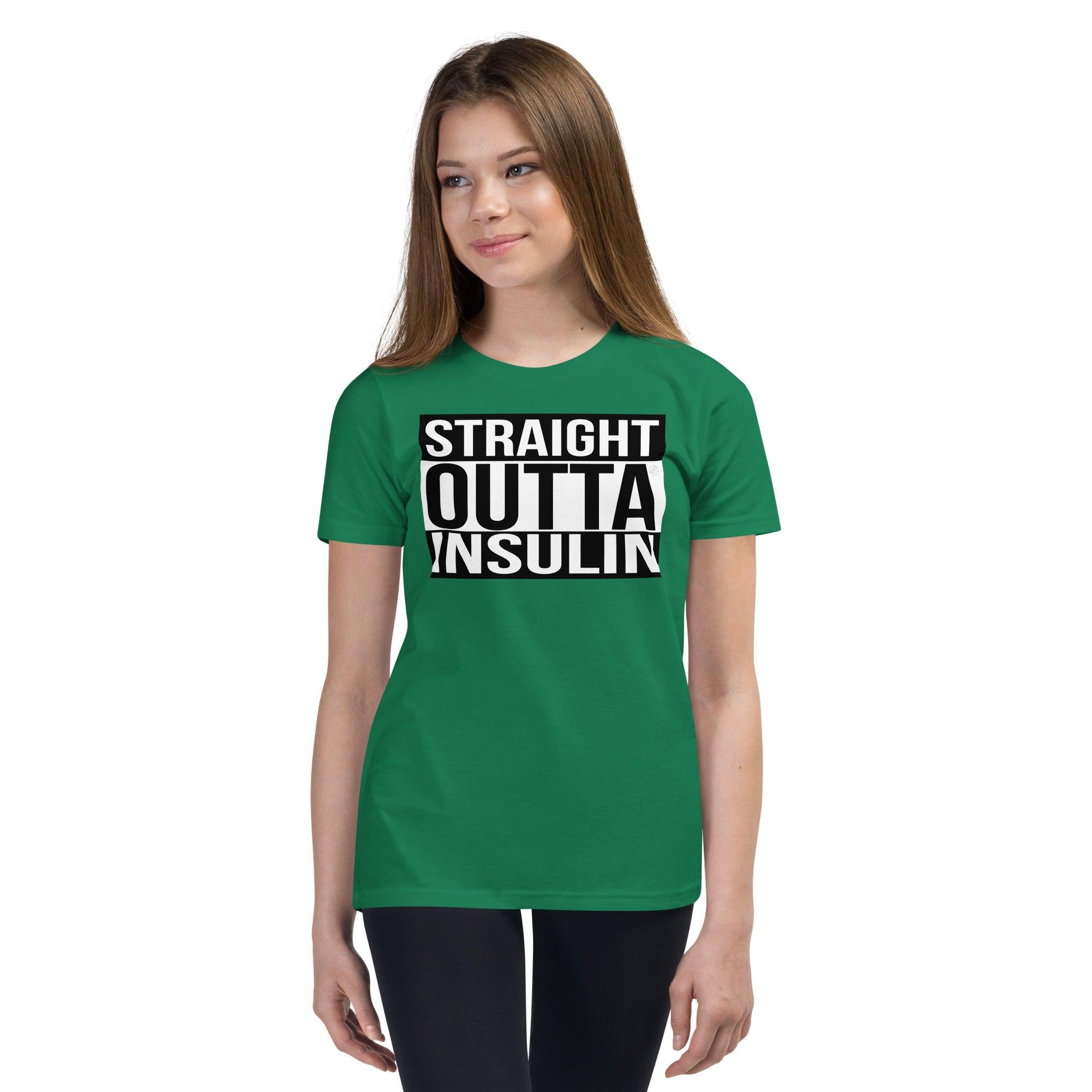 ExpressionMed Straight Outta Insulin Youth Short Sleeve T-Shirt