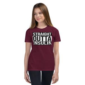 ExpressionMed Straight Outta Insulin Youth Short Sleeve T-Shirt