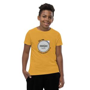 ExpressionMed High, I'm the Problem Youth Short Sleeve T-Shirt Symbolic representation of continuous glucose monitoring with a touch of Taylor Swift