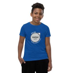 ExpressionMed High, I'm the Problem Youth Short Sleeve T-Shirt Medical symbol for glucose monitoring inspired by Taylor Swift's 'Anti-Hero' lyrics