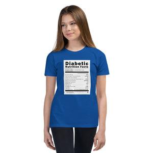 ExpressionMed Diabetic Nutrition Facts Label Youth Short Sleeve T-Shirt  Label Details,  