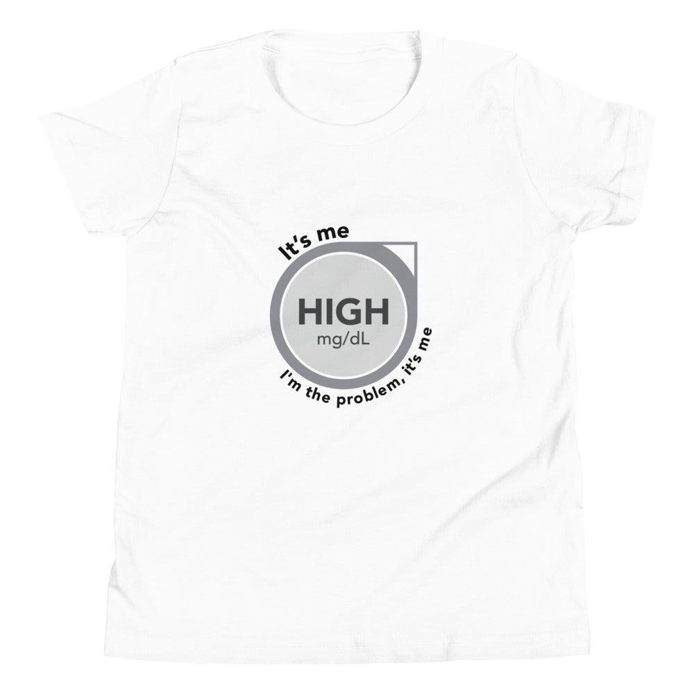 ExpressionMed High, I'm the Problem Youth Short Sleeve T-Shirt Intersection of health and music: CGM symbol meets Taylor Swift's 'Anti-Hero' lyrics