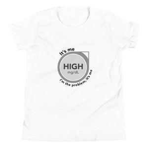 ExpressionMed High, I'm the Problem Youth Short Sleeve T-Shirt Intersection of health and music: CGM symbol meets Taylor Swift's 'Anti-Hero' lyrics