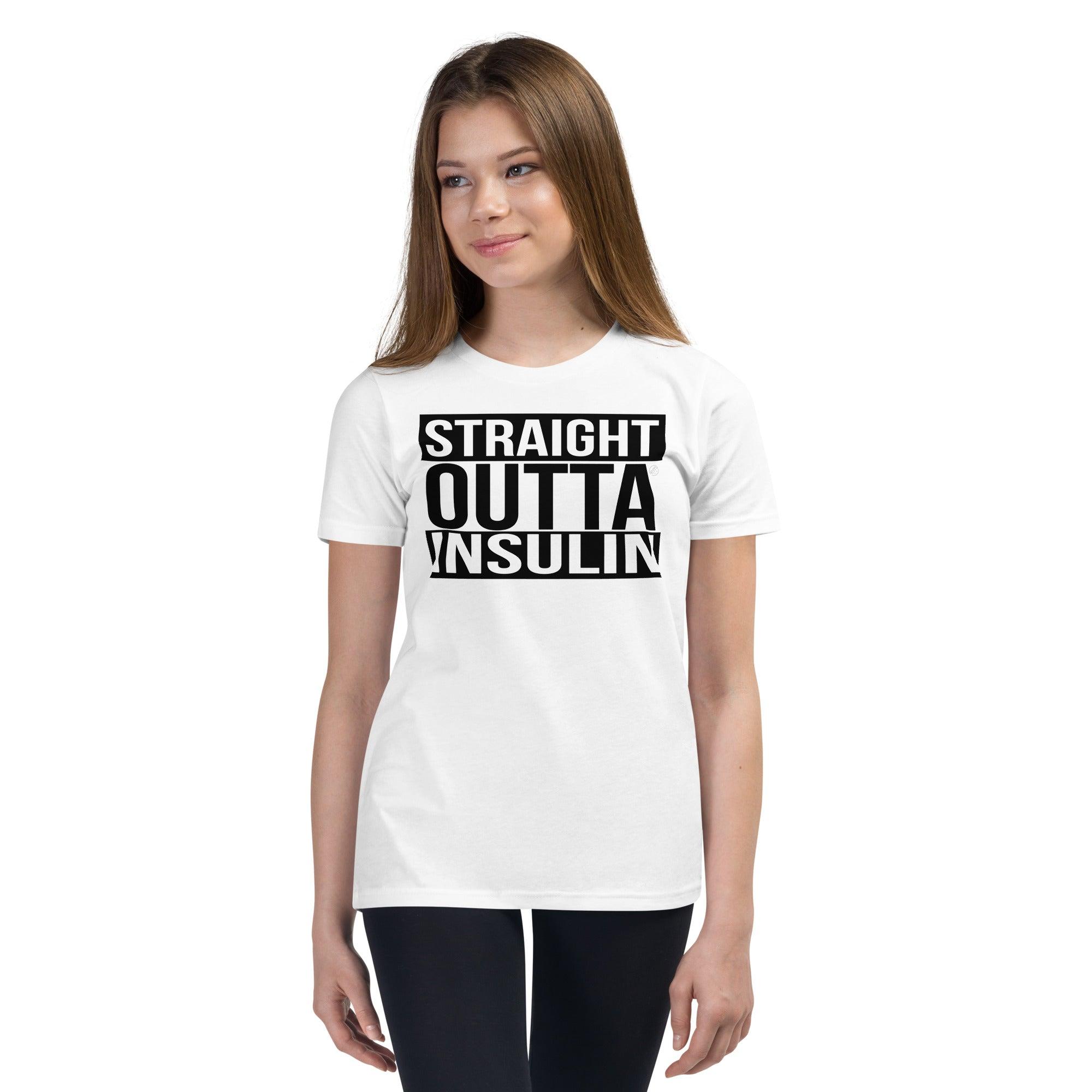 ExpressionMed Straight Outta Insulin Youth Short Sleeve T-Shirt