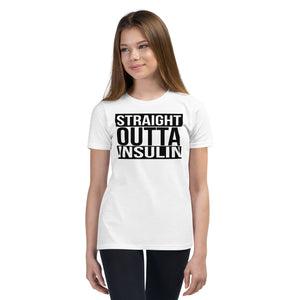 ExpressionMed Straight Outta Insulin Youth Short Sleeve T-Shirt