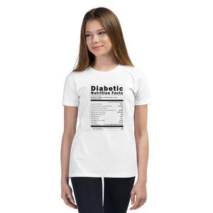 ExpressionMed Diabetic Nutrition Facts Label Youth Short Sleeve T-Shirt  Dietary Facts,  