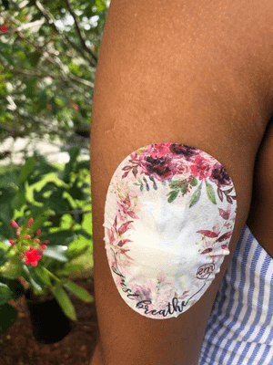 ExpressionMed Delicate Flower Variety Pack Medtronic Guardian Enlite Universal Oval Tape, Single Tape, Arm Wearing Floral Themed CGM Adhesive Patch Design